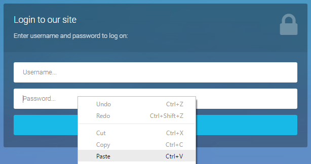 Don't let them paste passwords...